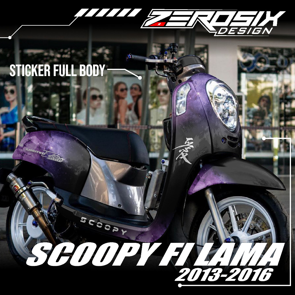 Decal Stiker Scoopy Fi Lama 2013 2014 2015 2016 Full Body - Sticker Scoopy Variasi Motif Galaksi