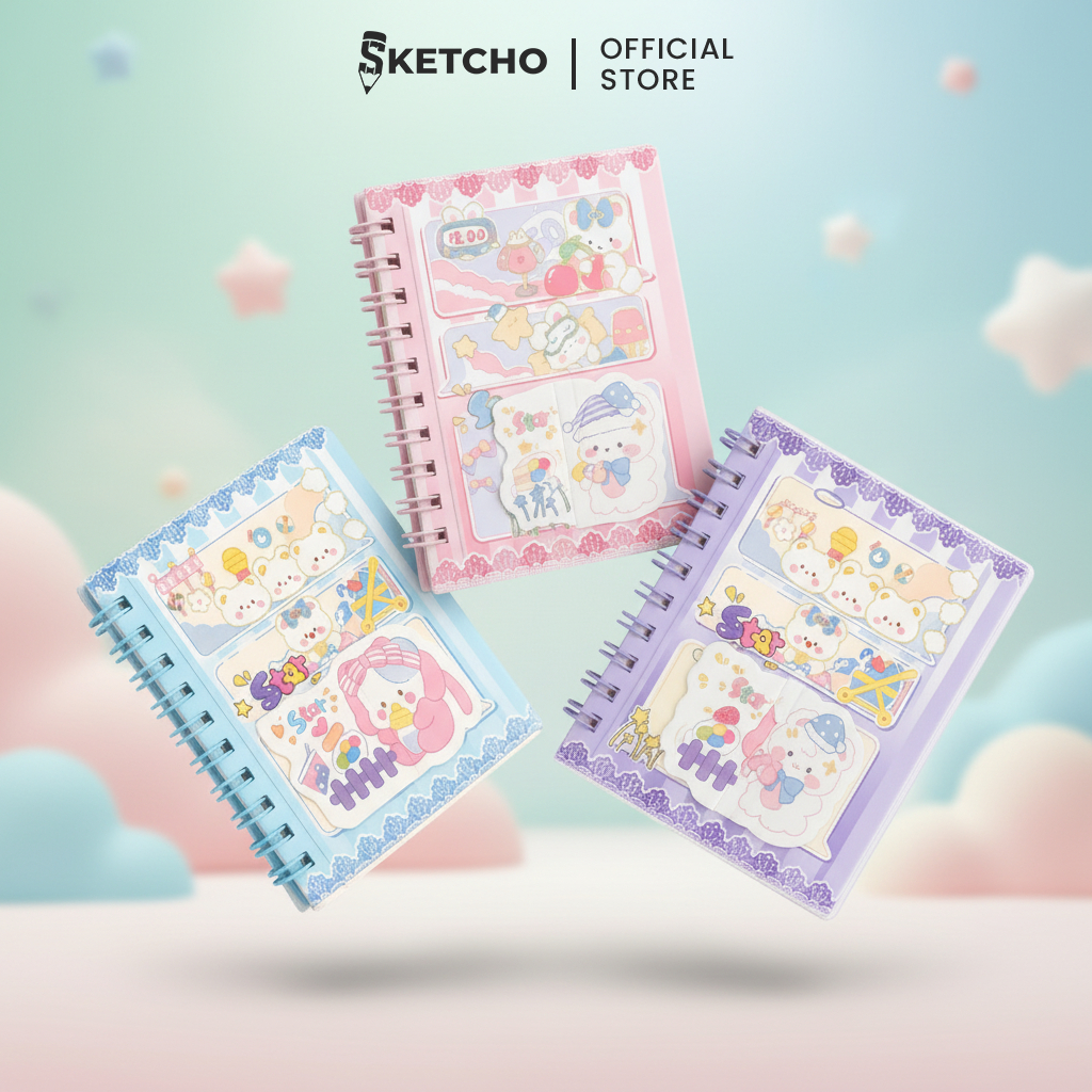 Notebook Spiral A7 Karakter Lucu 70 Lembar Buku Catatan Anak Perempuan
