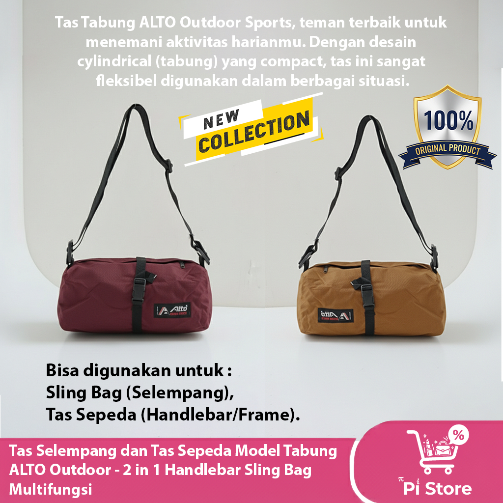 Tas Selempang dan Tas Sepeda Model Tabung ALTO Outdoor - 2 in 1 Handlebar Sling Bag Multifungsi
