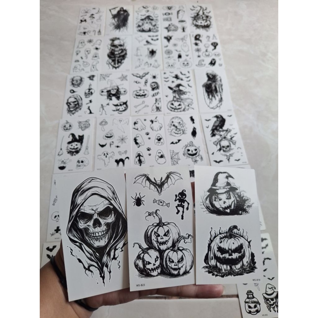 KR Tatto Temporary Kecil HALLOWEEN Random Ws_B Size 5x9 | Tatto Temporary Kecil Tahan Air Anti Air S