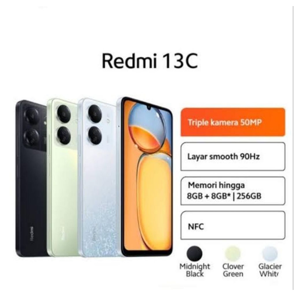 HP XIAOMI REDMI 13C 8/256 GB - XIOMI REDMI 13C RAM 8GB ROM 256GB GARANSI RESMI