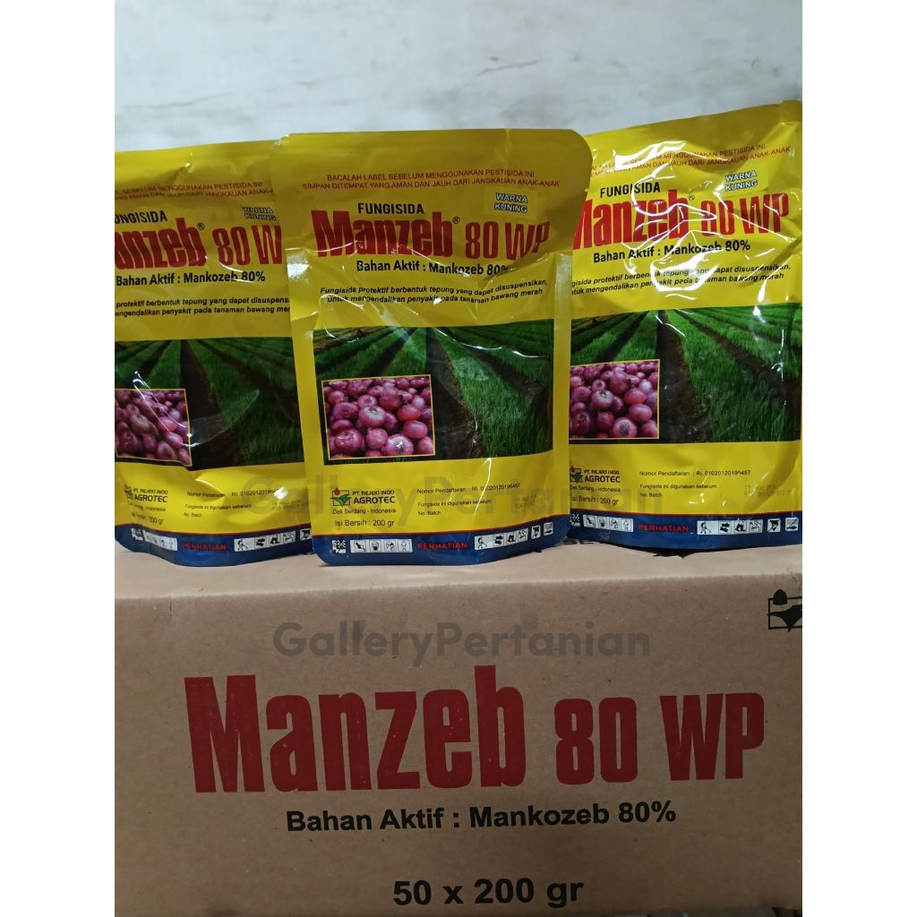 FUNGISIDA MANZEB KUNING 80WP 200GR (50BKS/BOX)