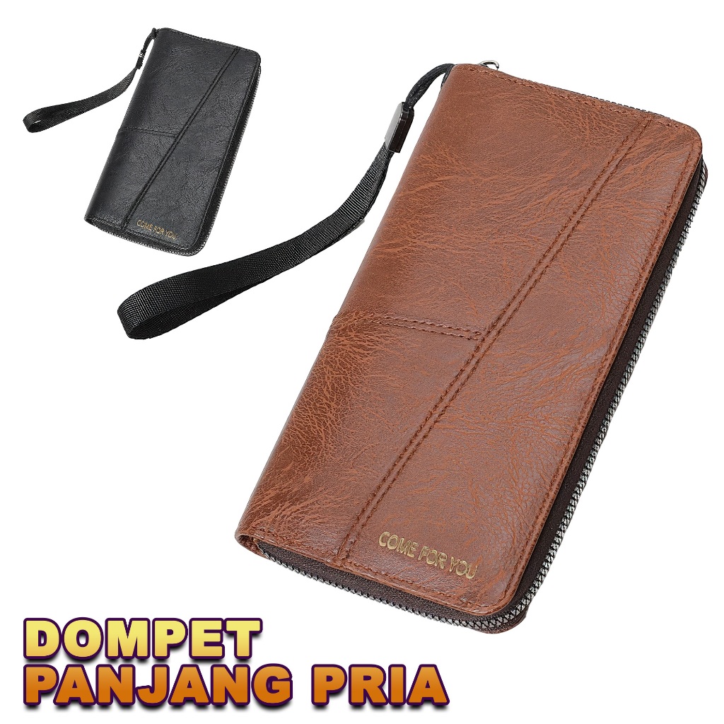 Dompet Lipat Panjang Dompet Fashion Dengan Resleting Dompet Panjang Pria Waterproof Terbaru BY022