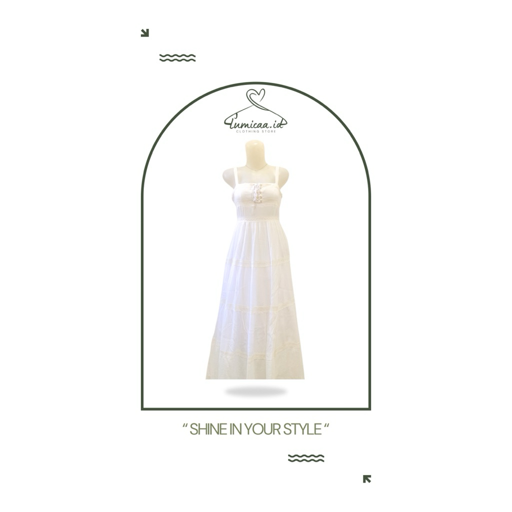 Lumicaa | long dress | dress pantai | dress putih elegan | dress simpel