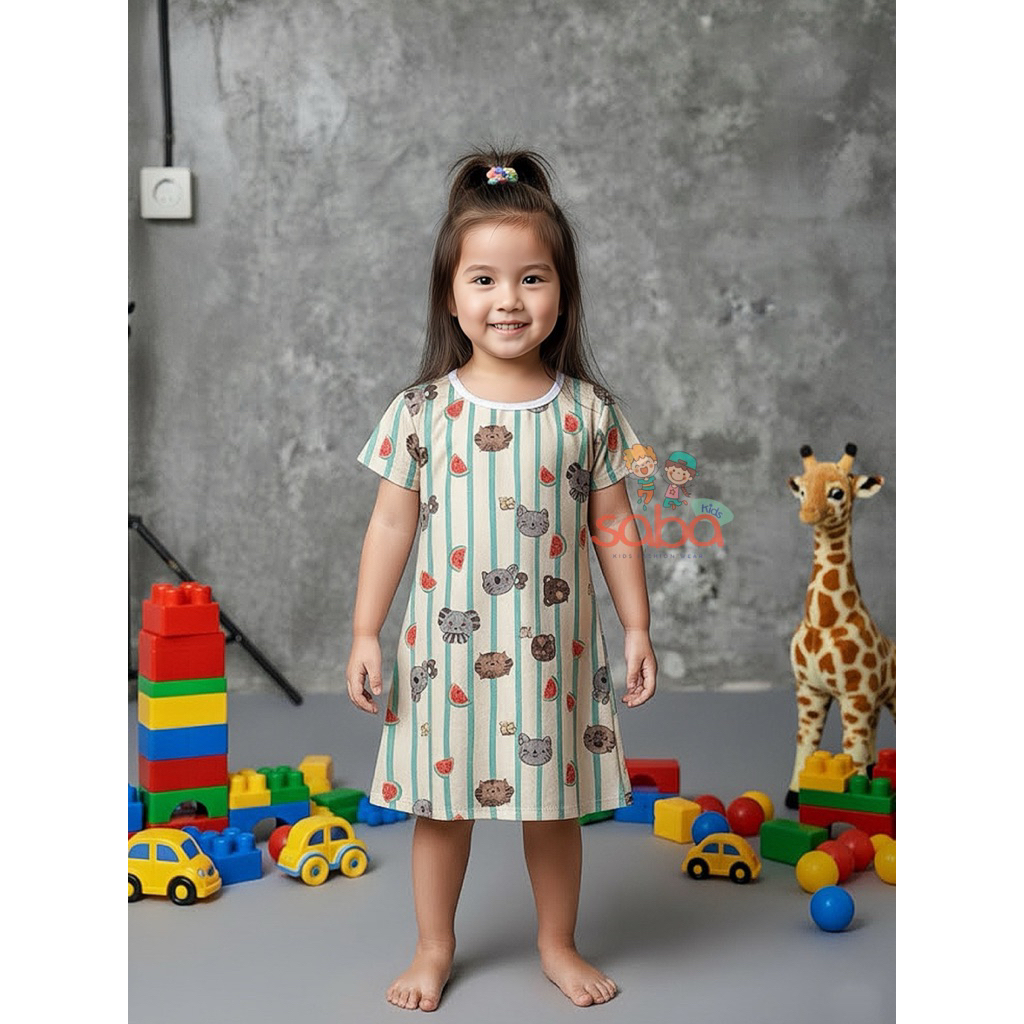 DASTER ANAK PEREMPUAN USIA 2-8 TAHUN | BAJU TIDUR ANAK | BAJU TIDUR BAHAN KATUN