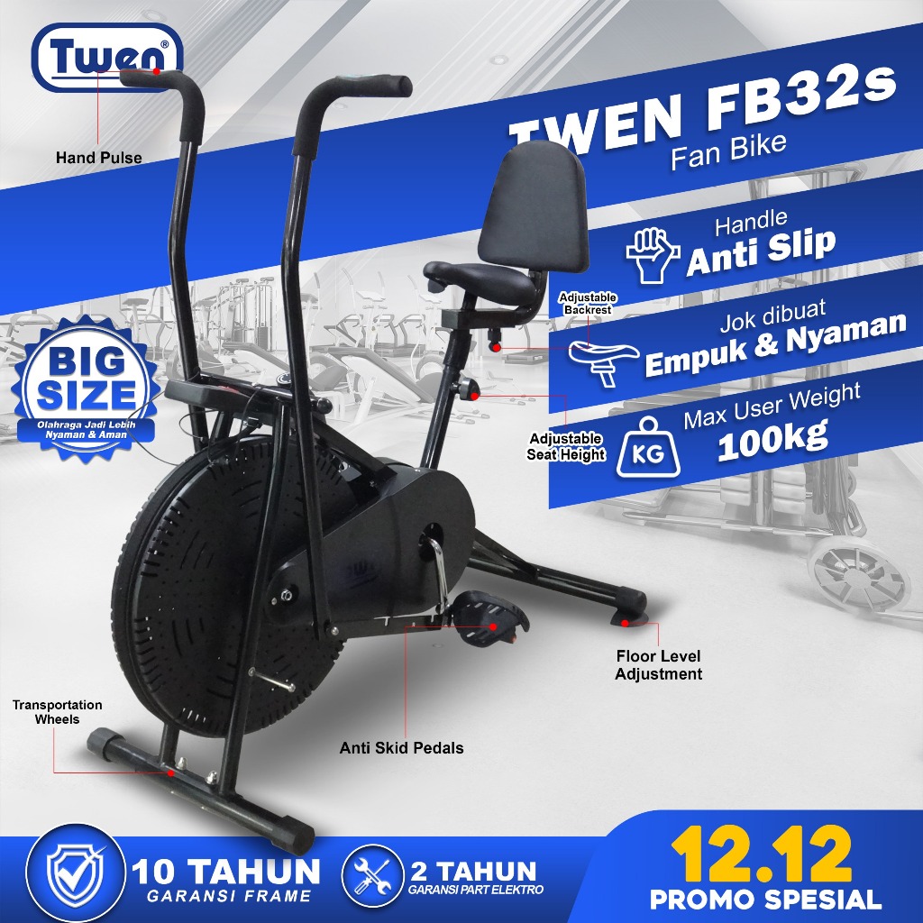 TWEN Sepeda Statis Orbitrack Fan Bike FB3 FB31 FB32 FB32s - Platinum Bike