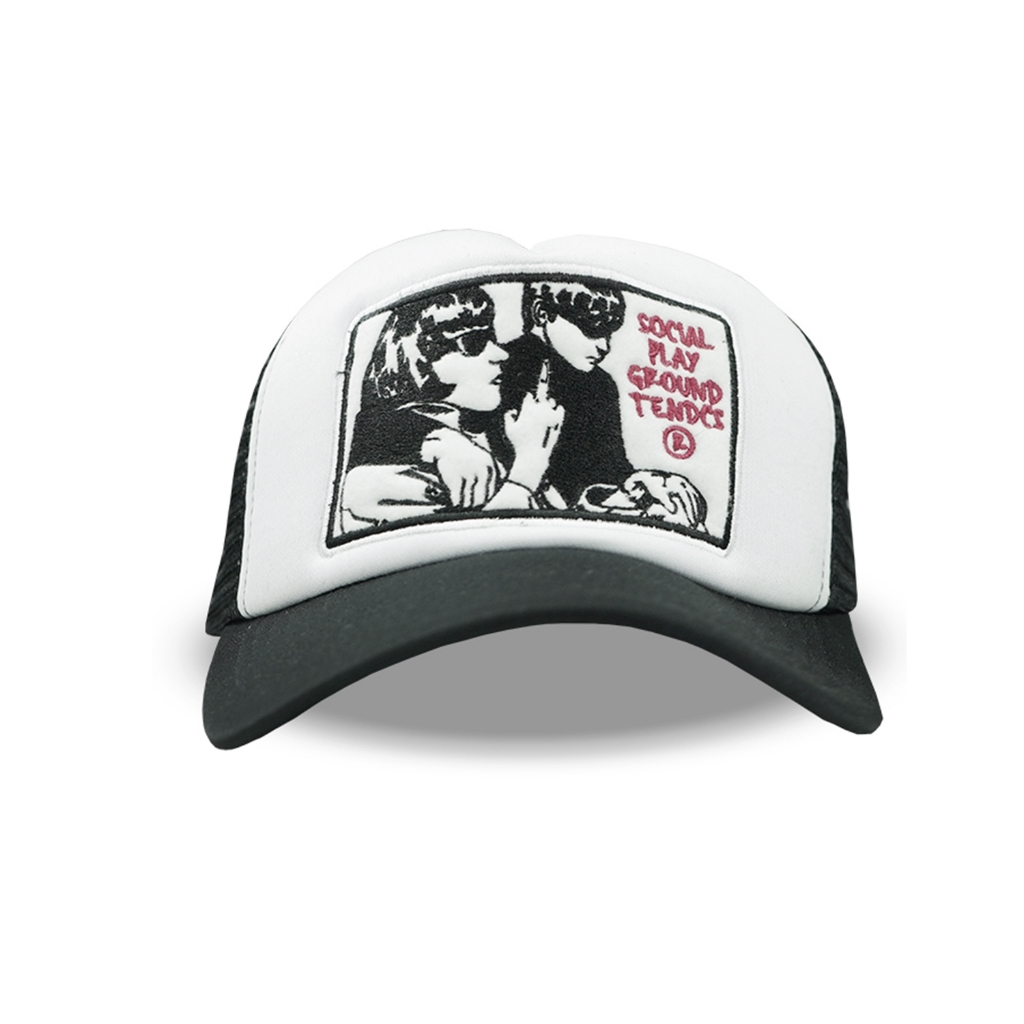 Topi Trucker Pria Sonic Youth Putih Original Distro