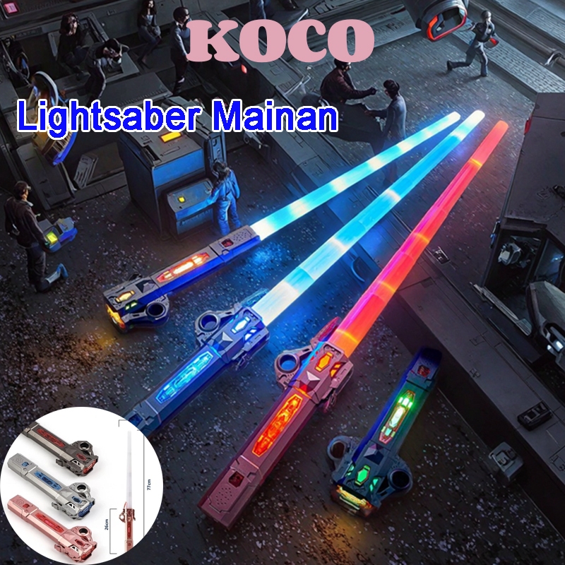 KOCO Mainan Pedang Pedangan Lightsaber Anak 2 in 1 Laser Light Saber LED Anak Laki Laki Lampu Suara