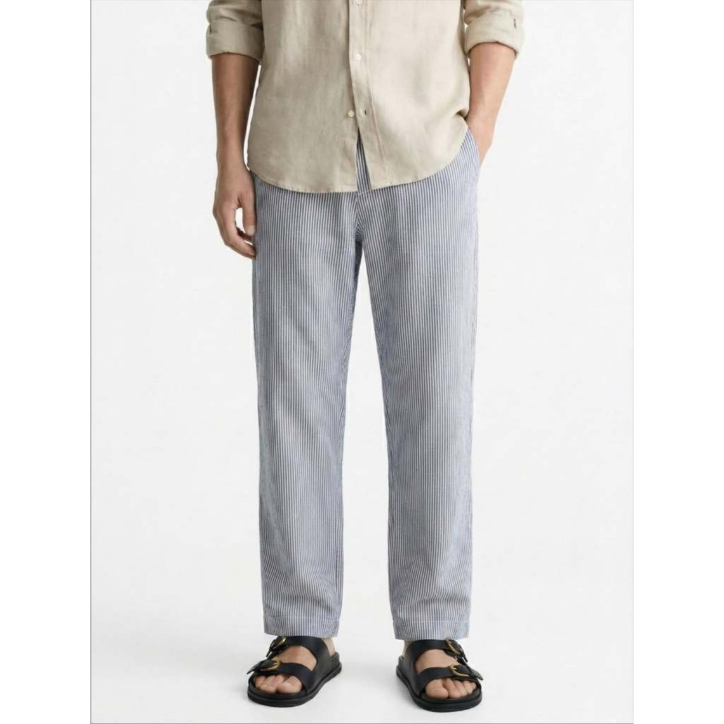 UNIQLO x JW ANDERSON LINEN BLEND STRIPED RELAXED PANTS (32-34)