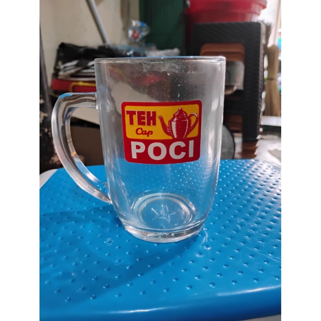 Gelas teh poci gelas teh sosro tebal, mug tebal kaca