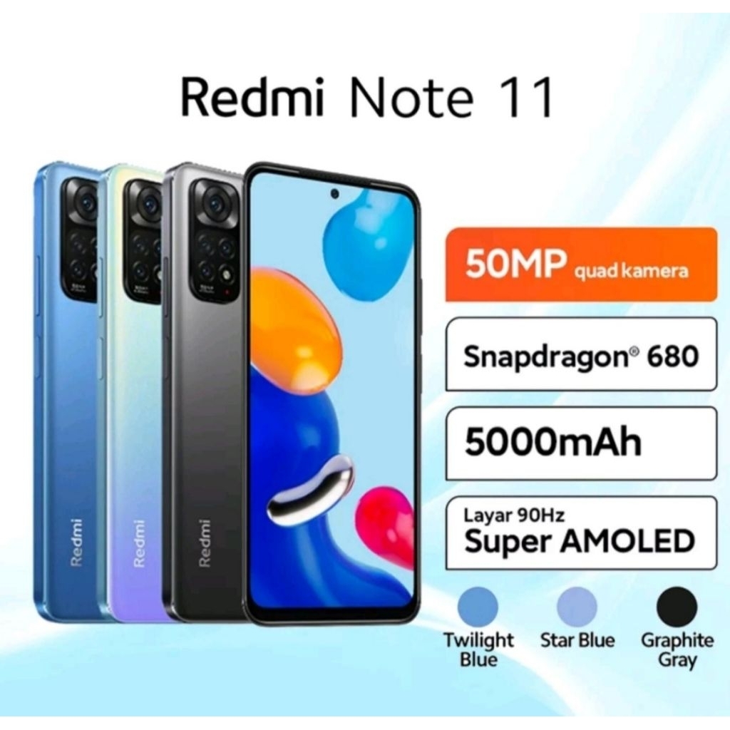 HP XIAOMI REDMI NOTE 11 RAM 6 GB ROM 128 GB [xiaomi note 11 6/128 GB] Garansi resmi