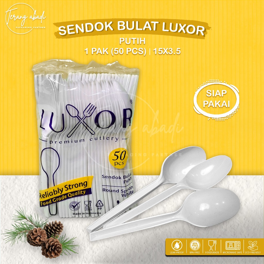 (50 pcs) Sendok Bulat Luxor/Sendok Makan/Sendok Bubur/Sendok Es Buah/Sendok Sup