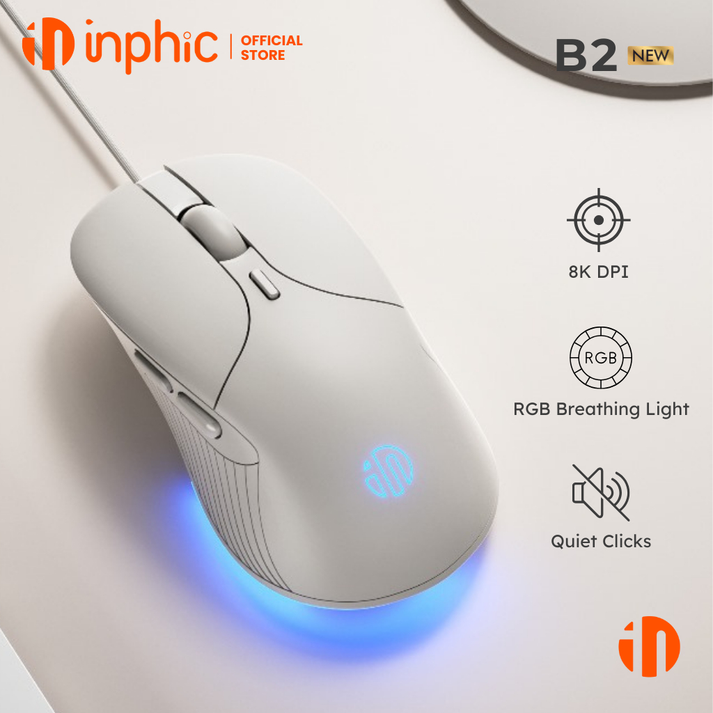 INPHIC B2 Mouse Gaming Wired Silent Click RGB