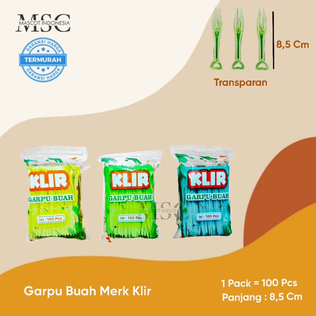 Garpu Buah Merk Klir / Garpu Kue KLIR isi 100 pcs