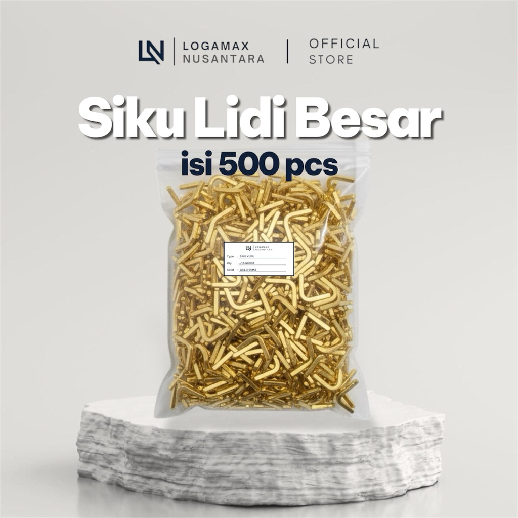 (500 PCS) SIKU LIDI BESAR EMAS LOGAMAX/ SIKU SUDUT BUKU / SIKU BUKU WISUDA / SIKU BUKU YASIN / SIKU 