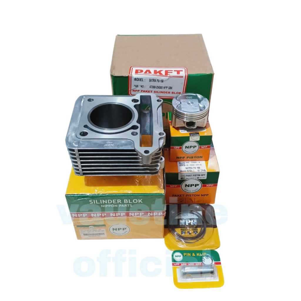Blok Seher Boring Silinder Satria Fu 150 Karbu + Piston Kit Satria Fu 150 ORI NPP