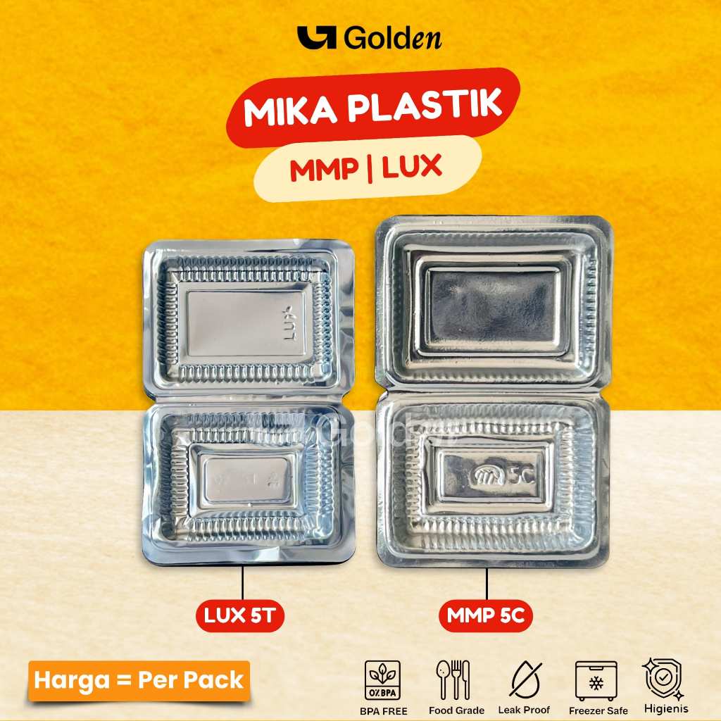 [PACK] Mika Plastik 5C LUX 5T/ Mika Kue Kotak Jajan Pasar Mochi Marshmellow Bihun Nasi Goreng Kuning