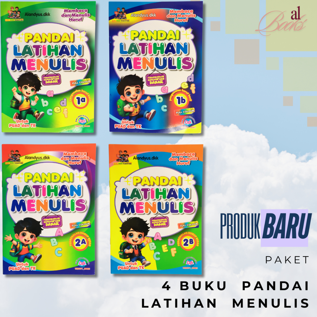 Paket 4 Buku Anak TK PAUD Belajar Menulis Menyenangkan/Buku Membaca/Buku Anak TK, Paud dan SD