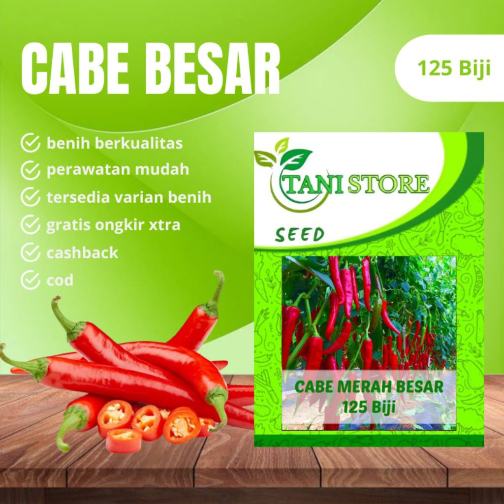 Benih Cabe Merah Besar Hibrida f1 Repack ±125 Biji