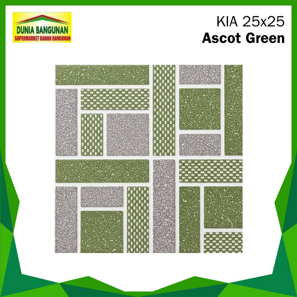 Keramik Lantai Kamar Mandi KIA 25X25 Ascot Green KW1 Keramik Lantai Kasar
