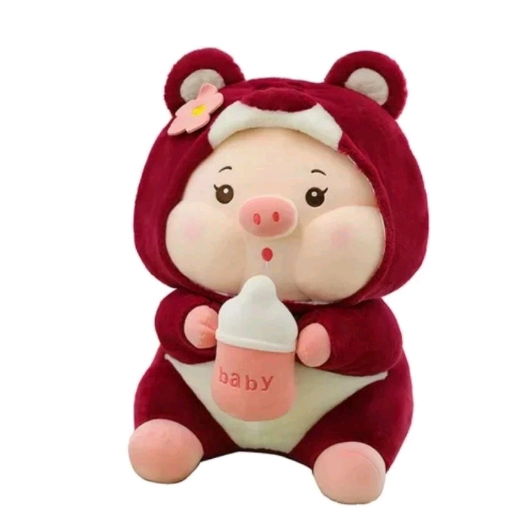 boneka pig dot lotso hoodie//boneka babi hoodie lotso