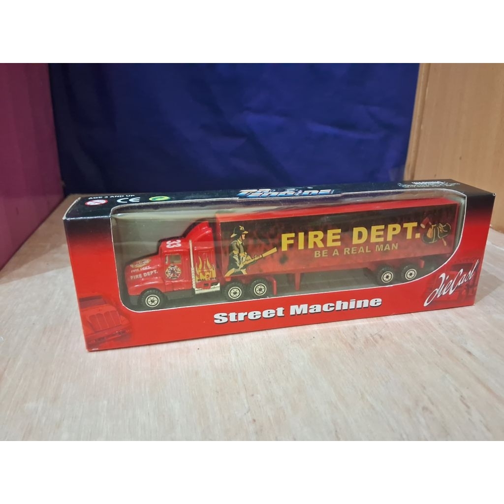 Diecast Street Machine Truck Fire Dept. Kenworth T600 Pemadam Pro Engine Pioneer Mobil Truck Trailer