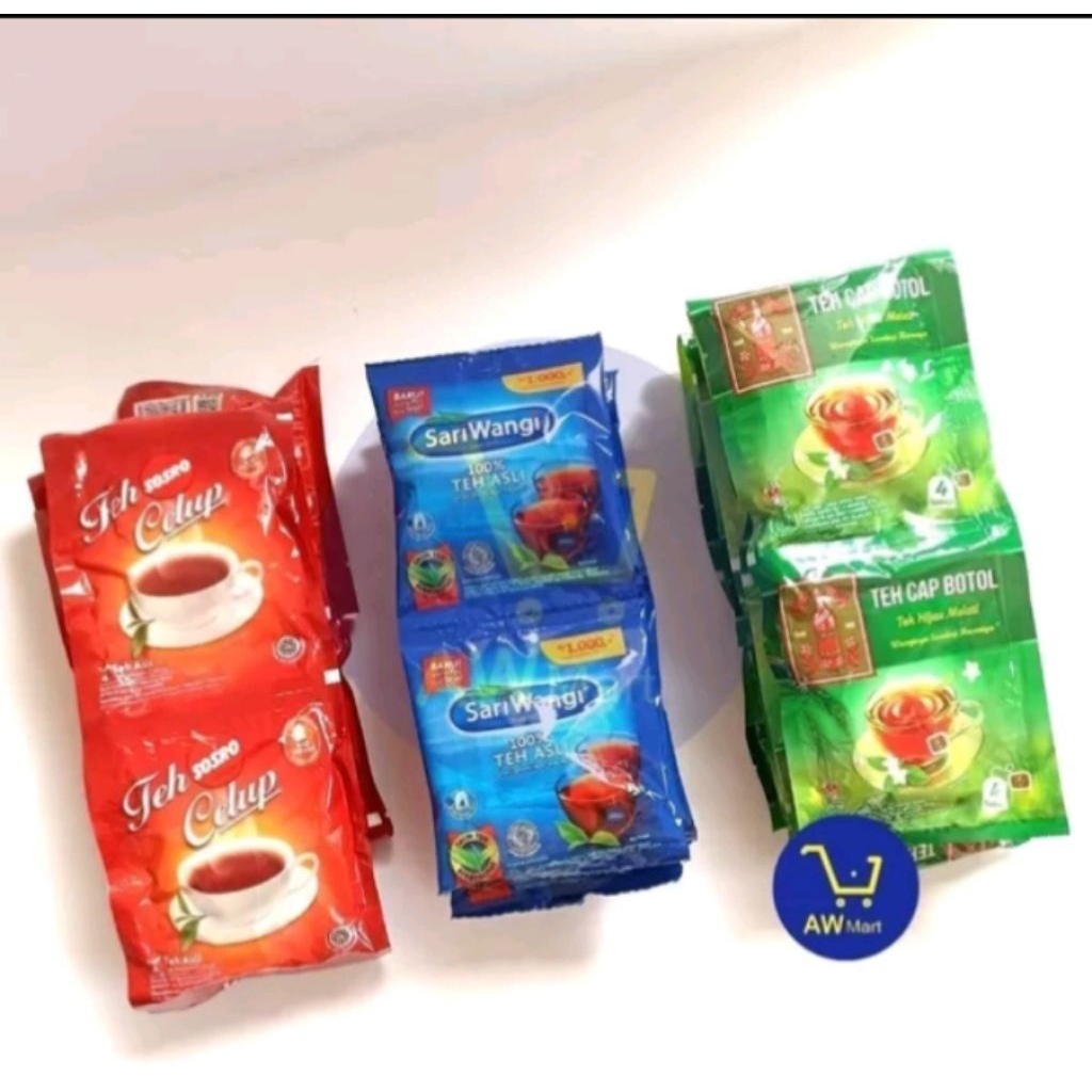 Teh celup renceng Teh Sariwangi,Teh Sosro,Teh Botol