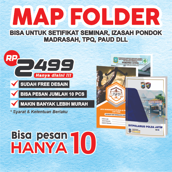 map folder custom ukuran a4