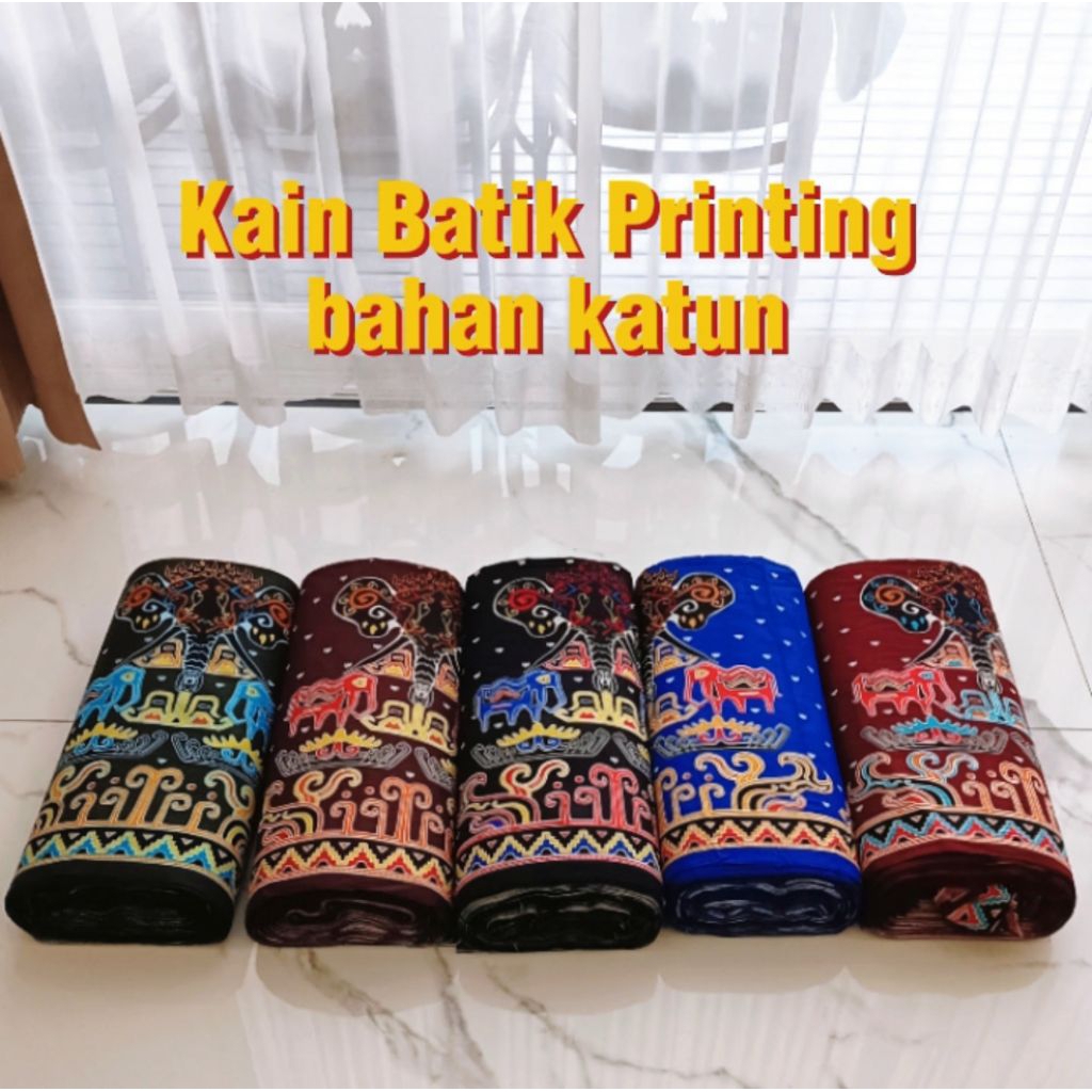 Kain Batik 3meter hanya 60rb an Bahan Katun Printing Motif Gajah