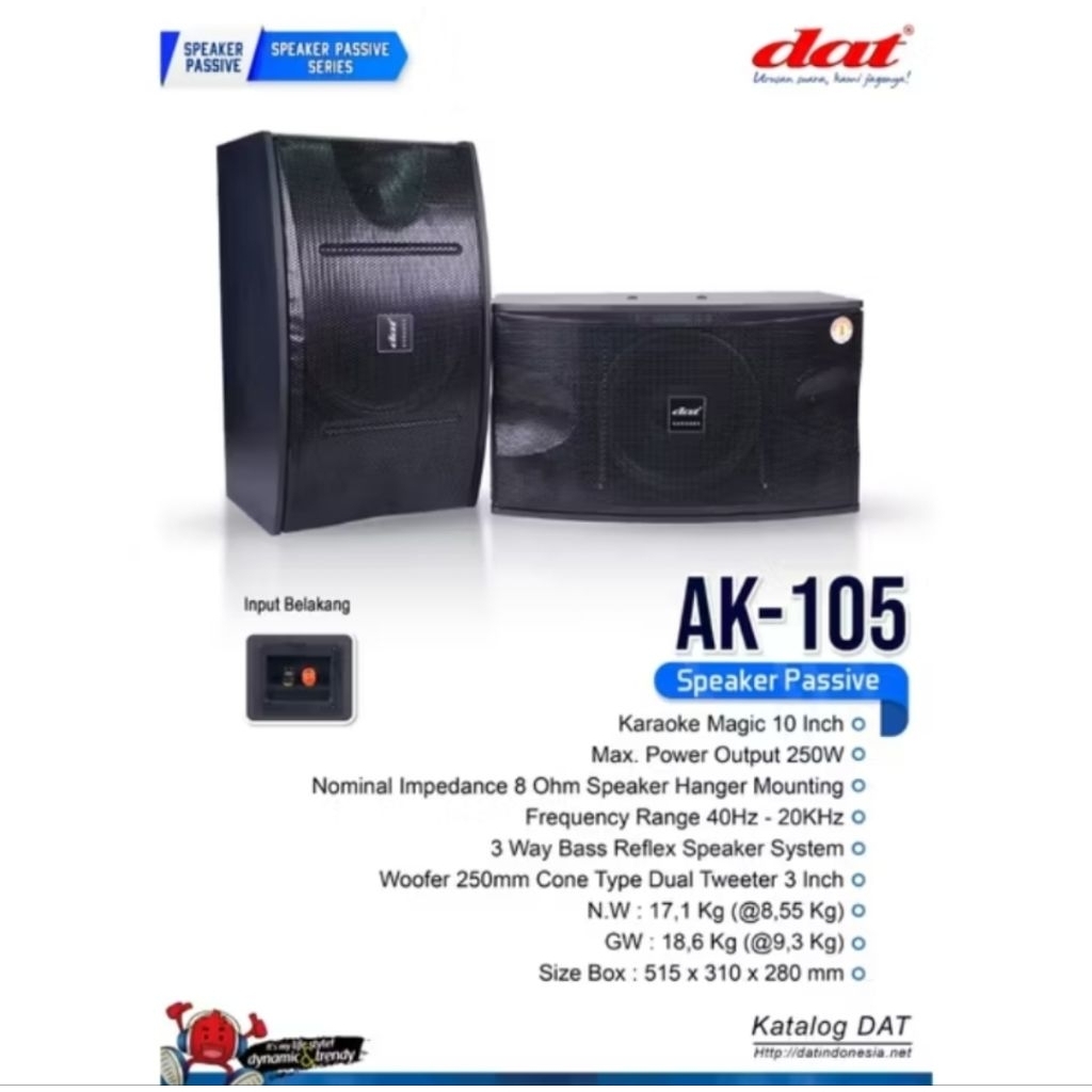 Speaker pasif dat 10 inch ak105 karaoke pasiv ak 105 ram besi