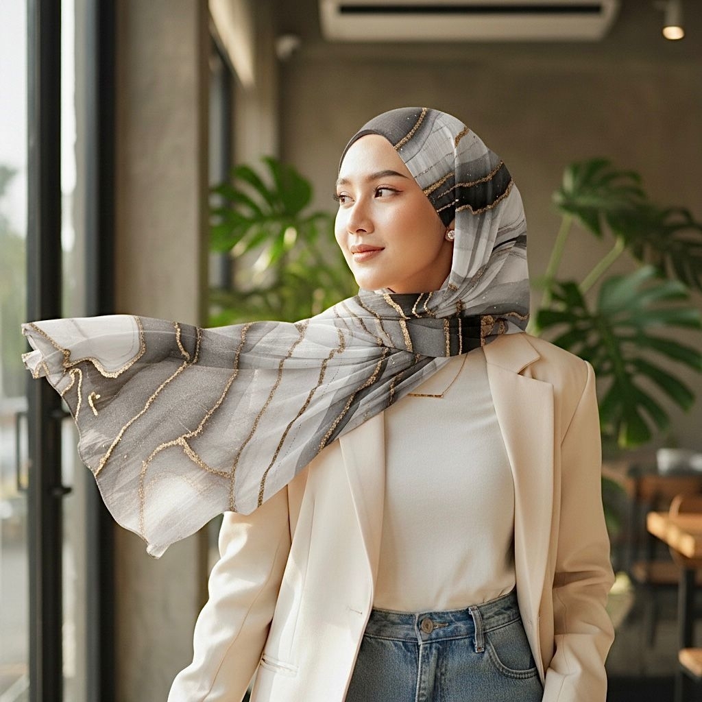 HIJAB PASHMINA CERUTY BABYDOLL PREMIUM MOTIF PRINTING TURKY