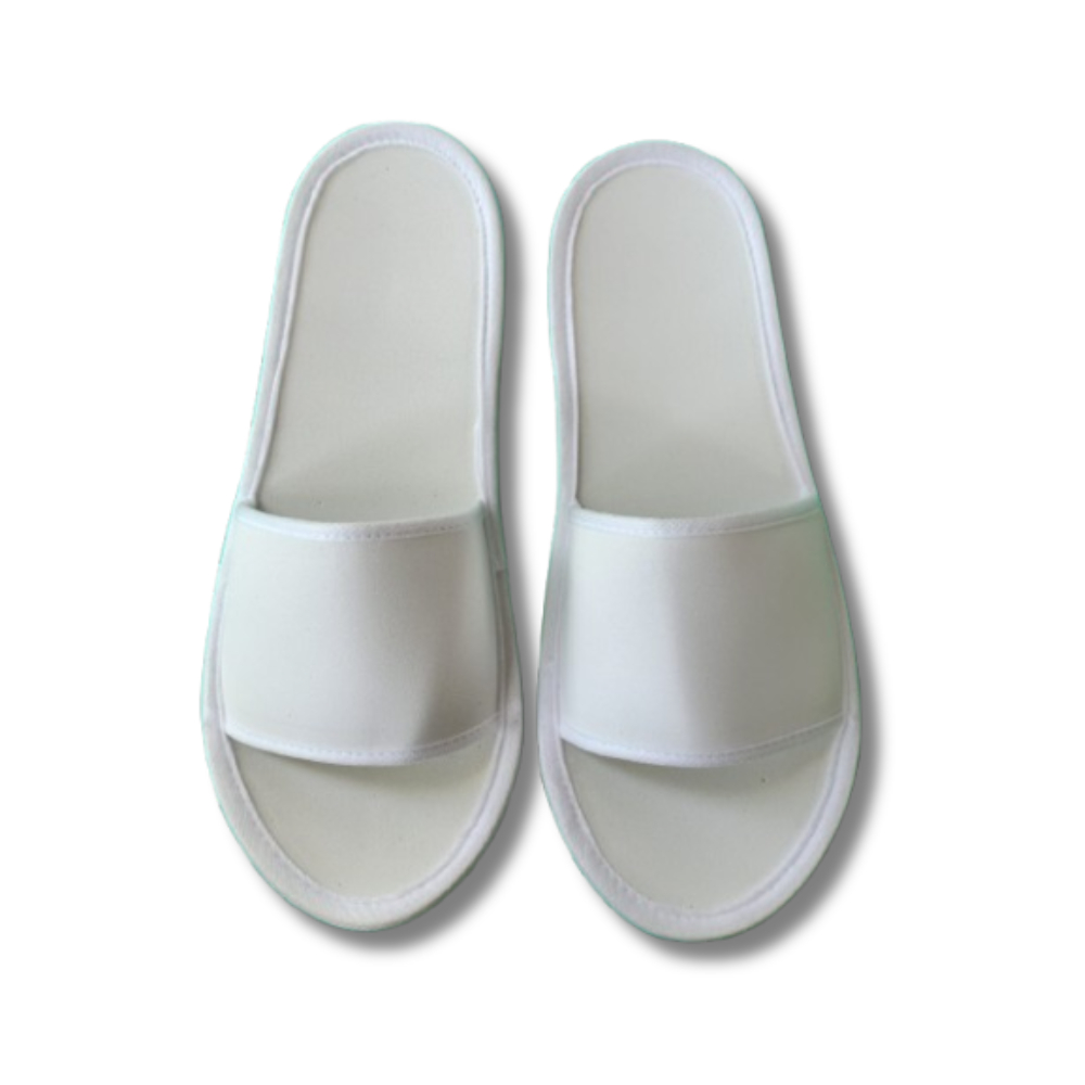 Sandal Hotel/Sandal Rumah Paket 10 Pasang Tebal 4 mm Bahan Spon Warna Hitam dan Putih Model Polos