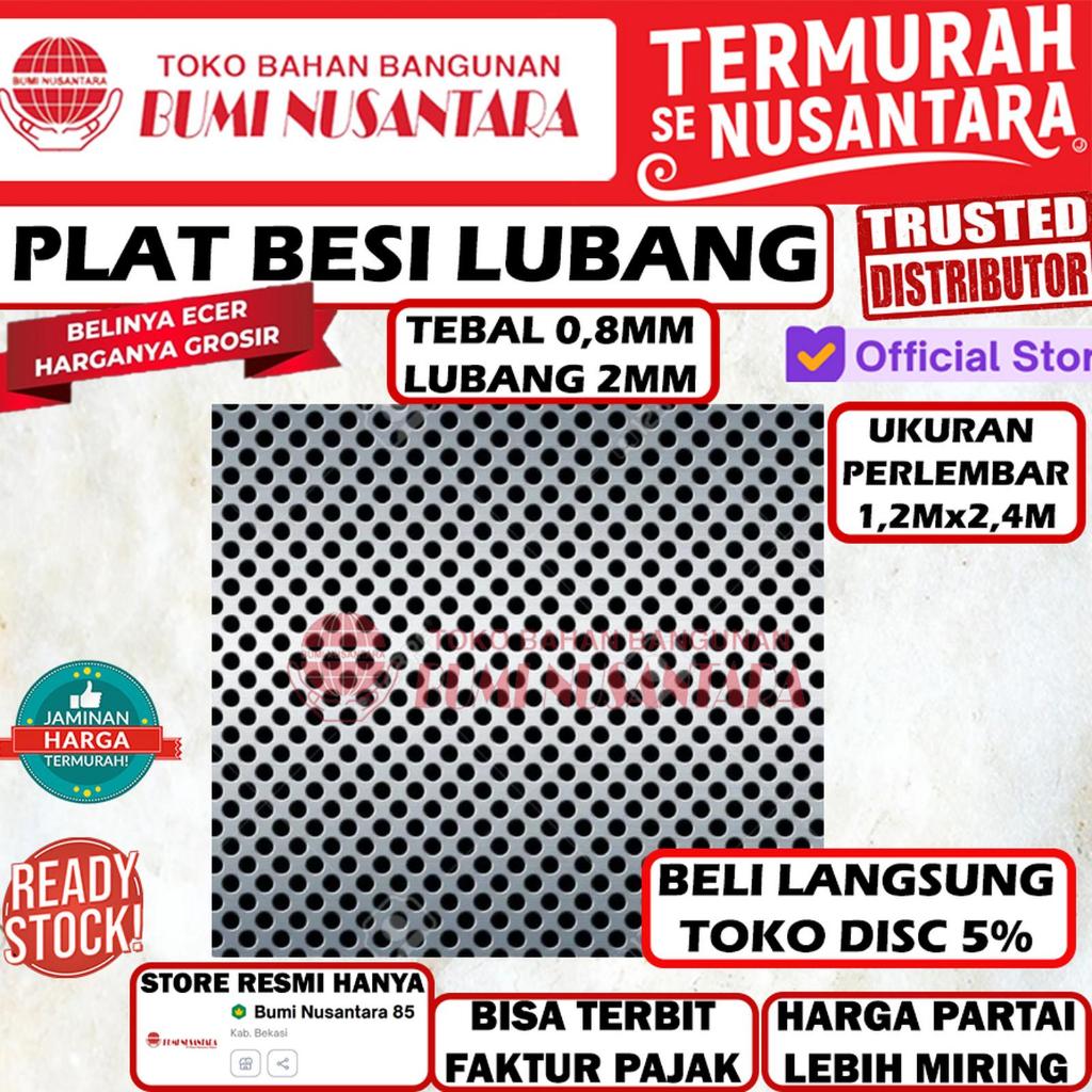 Plat Besi Lubang 0,8mm x 2mm x 120cm x 240cm Perforated Plate Proforated Tebal 0.8MM x Lubang 2MM