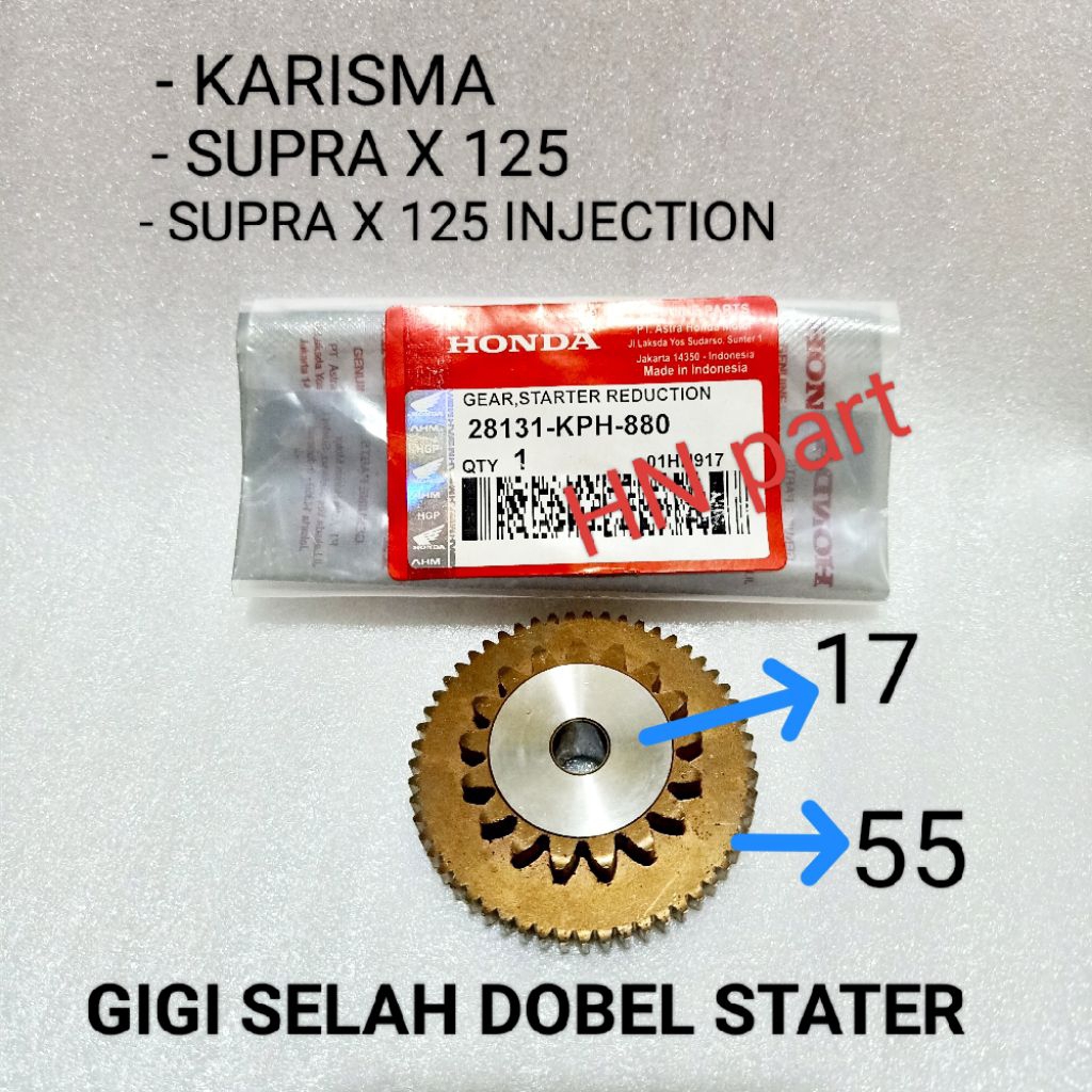 GEAR GIGI DINAMO STATER GIGI STATER HONDA SUPRA X 125 KARISMA SUPRA X 125 INJECTION ORIGINAL ASLI