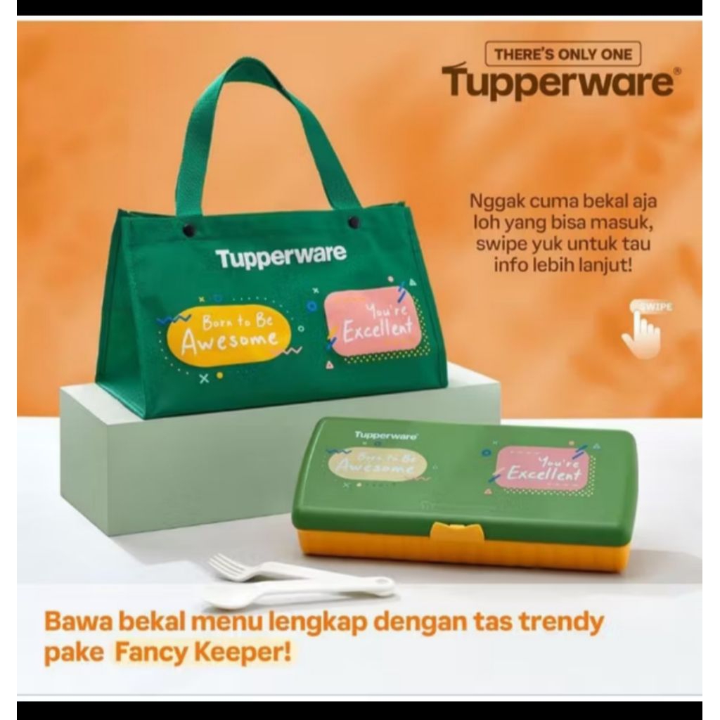 TUPPERWARE LUNCH KEEPER RECTANGULER SET ORIGINAL