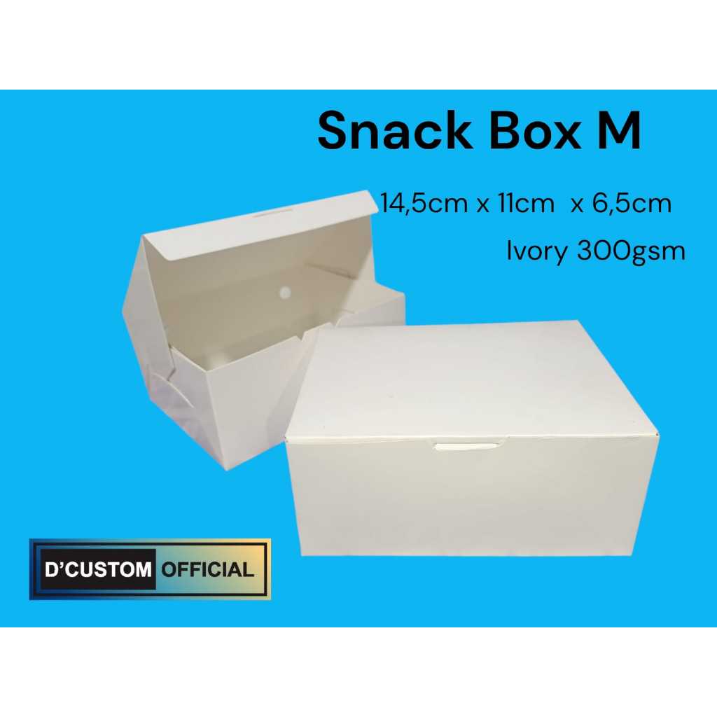 Kotak Snack Box NBK IVORY Food Grade Tebal 350Gsm/ Snack box Kue Besar / Kardus Kue  / Kemasan Kue /