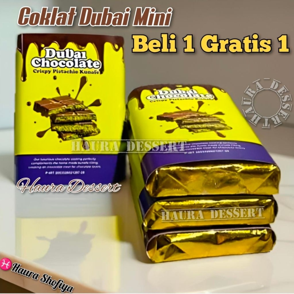 Coklat Dubai Mini 85 gr Pistachio Kunafa Crunchy Viral