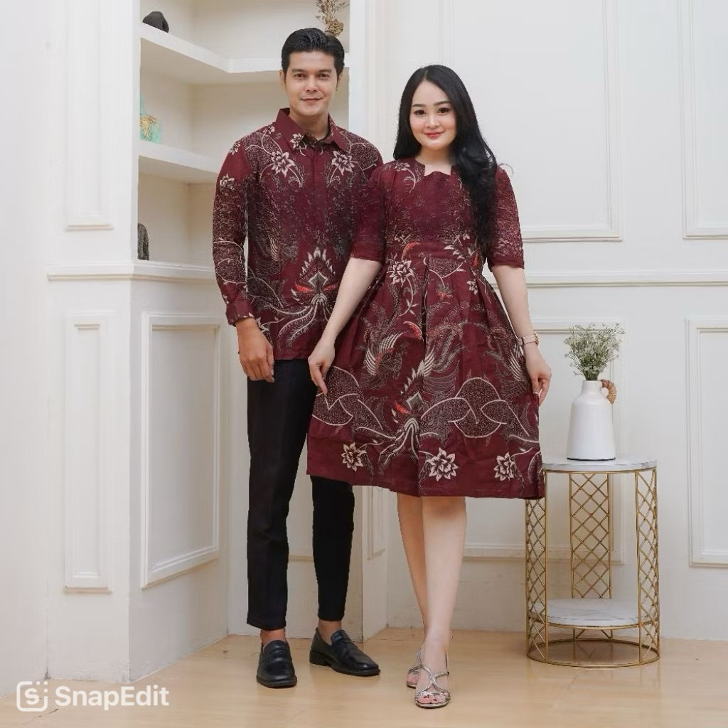 Batik couple modern || Dress kombinasi brukat || Dress natal modern