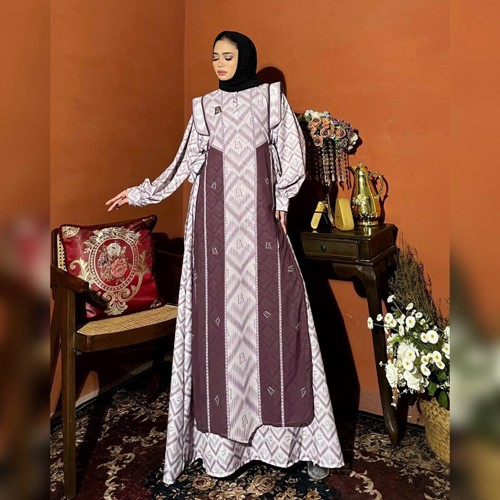 Revana Olive & Purple Dress Material Lady Zr Full Pattern EA Mix Ceruty Full Pattern Exlusive By Ell