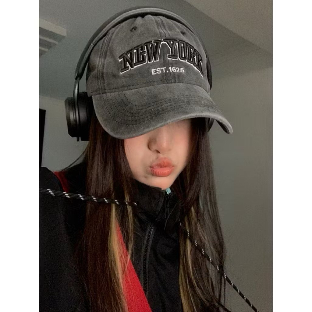 pl topi baseball new york est 1625 denim wash