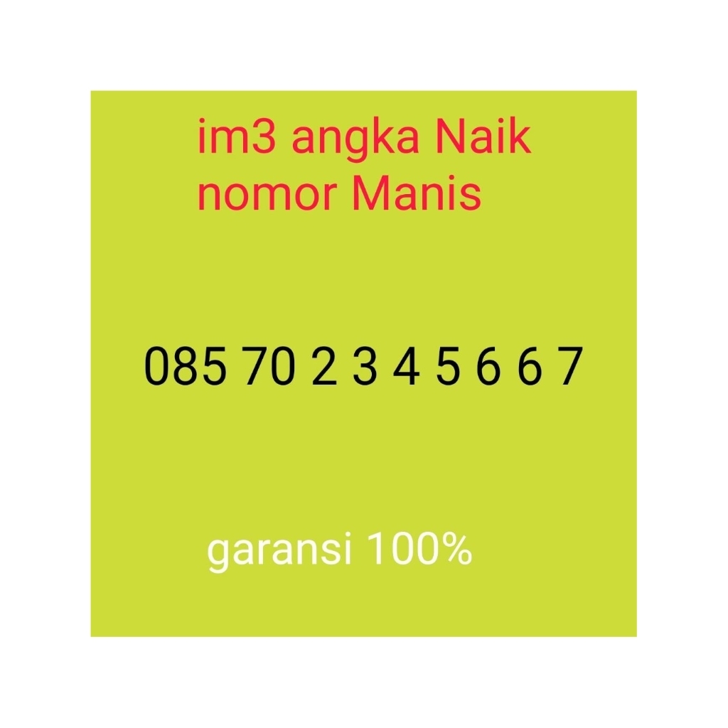 Indosat im3 no cantik angka naik murah