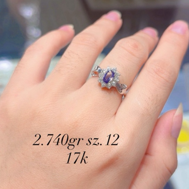 cincin emas putih kadar 17k/750%