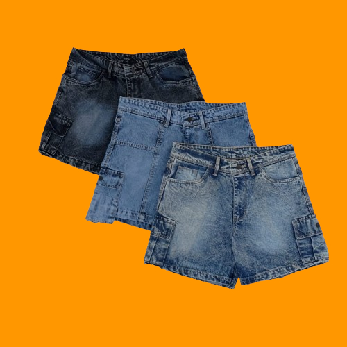 celana jeans pendek wanita dewasa selutut rumahan