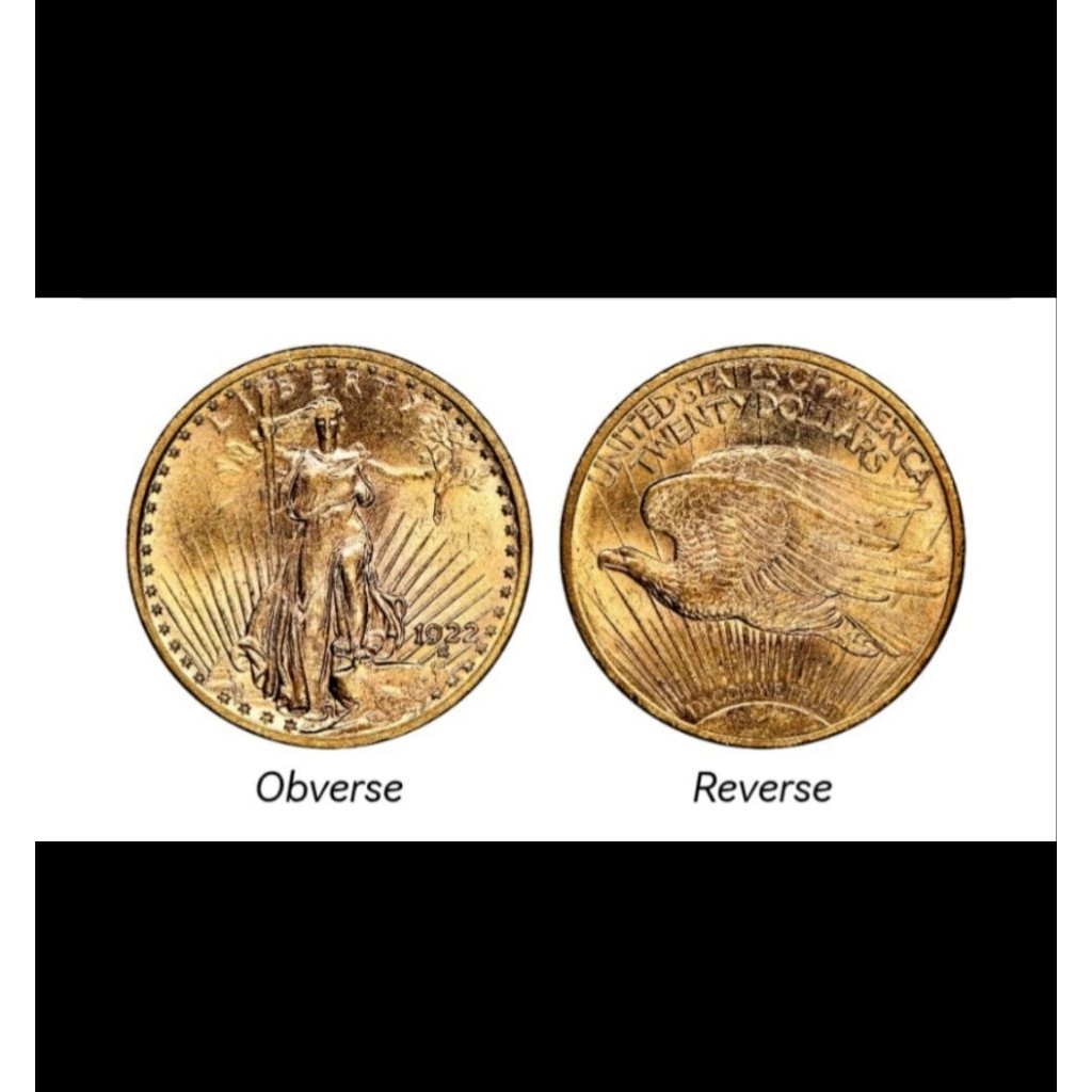 Koin Emas Amerika 20 Dollars 1922 Gold Coin Liberty Saint Gaudens Double Eagle