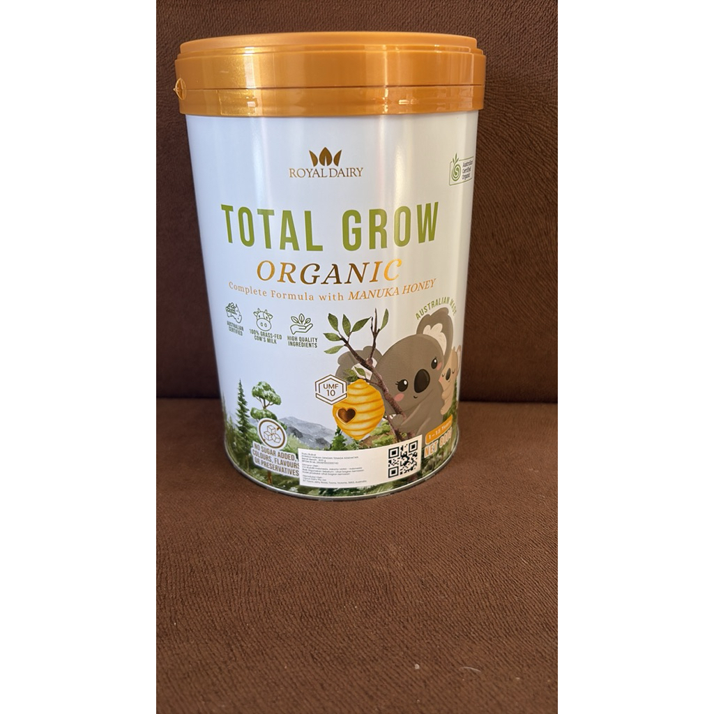 Royal Dairy Total Grow Organic 800gr with Manuka Honey Susu Sapi Organic Madu 800 Gr Gram Grassfed A
