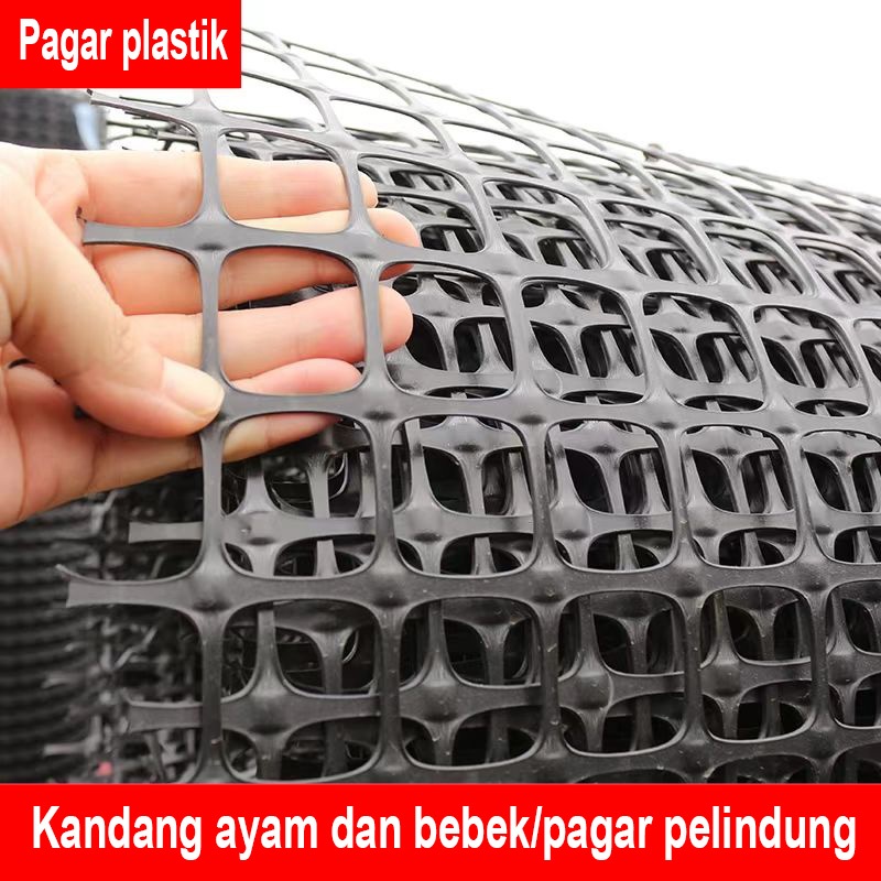 Pagar taman kawat plastik HDPE, lebar 0.6 meter, dapat digunakan untuk tanaman kebun, kandang ayam, 