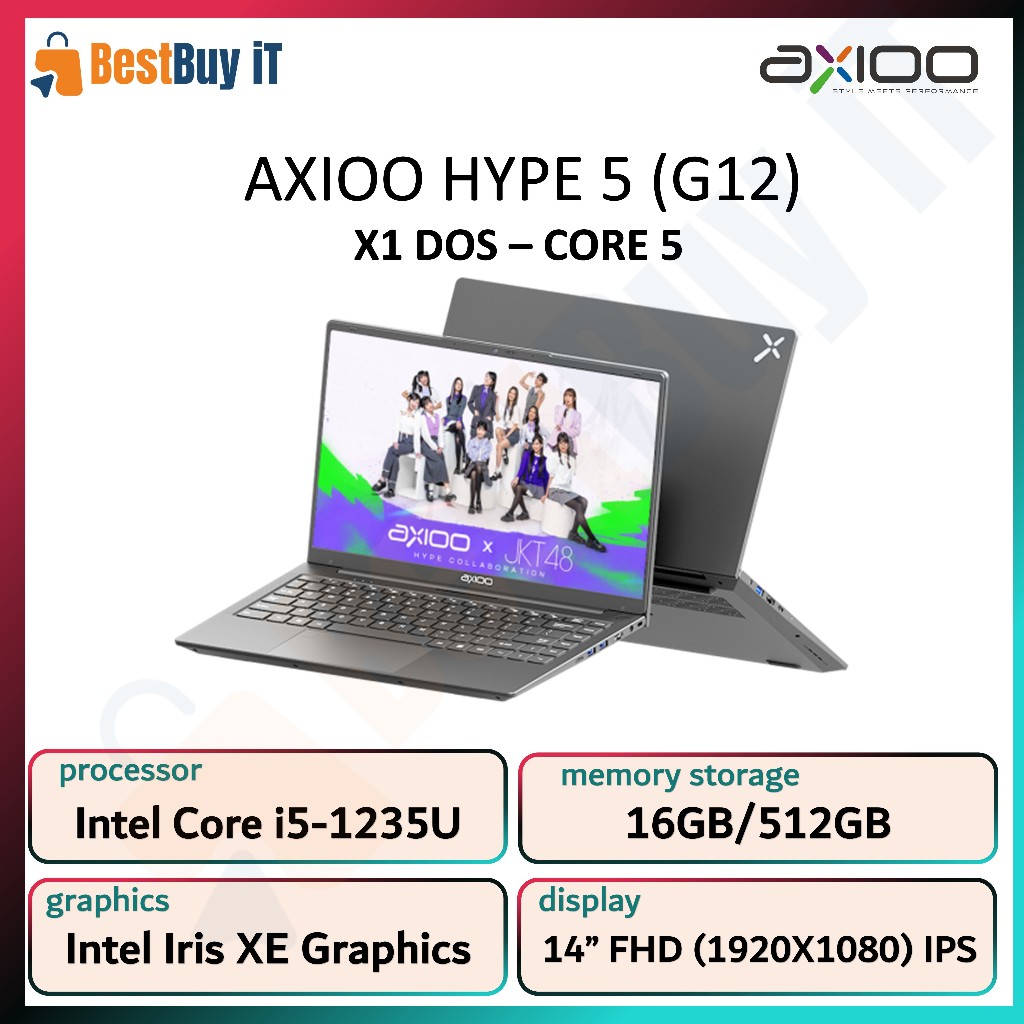 AXIOO MYBOOK HYPE 5 G12  INTEL I5-1235U 16GB 512GB INTEL UHD 14" FHD DOS