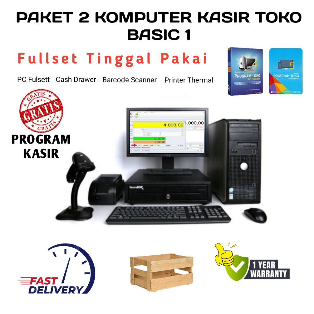 PAKET 2 KOMPUTER KASIR TOKO BASIC 1