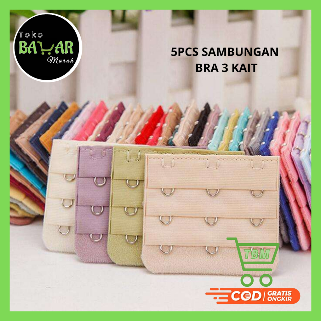 BZ 5PCS Aksesoris Sambungan Penyambung Pengait Tali Bh Bra Extension Extender Kait 3 Tambahan Wanita
