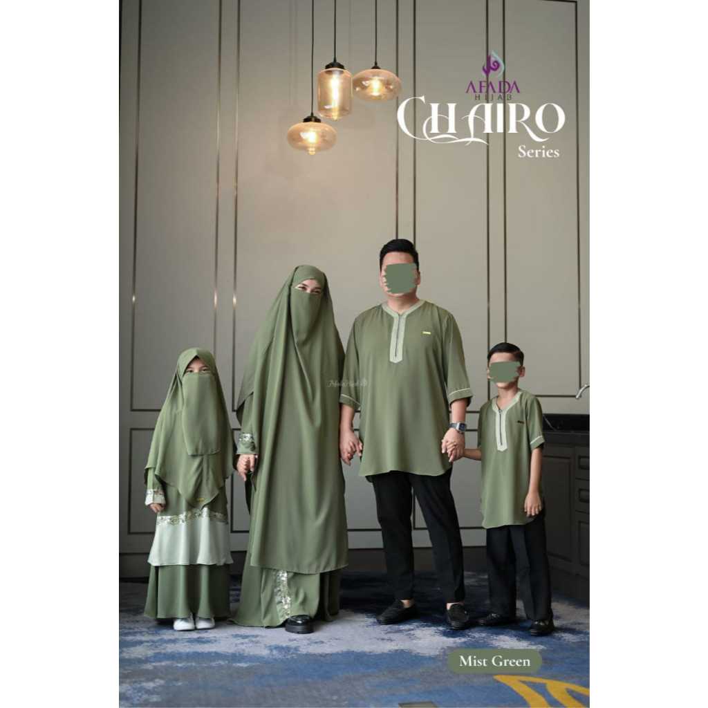 NEW SARIMBIT FAMILY SET CHAIRO SERIES BY AFADA HIJAB (GAMIS ANAK SET KHIMAR PAD & NON PAD)